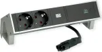 Bachmann 902.903 DESK2 INOX ki&scaron;tukinis blokas, 2x Schuko, 1x USB-C 60 W