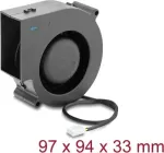 Delock Radialinis Pūstuvas 12 V DC 97 x 94 x 33 mm su 3 kontaktų jungtimi, juodas (67496)