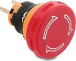 Delock Mushroom Head Push Button for Panel Mount 16 mm 2 x Solder Connection Plastic 32 mm &Oslash; Black