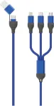2GO 797360 USB laidas 1,2 m USB A / USB C / USB C / Micro-USB B / Lightning juodas - mėlynas