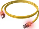 EasyLan DualBoot LED komutacinis kabelis RJ45 S/FTP Cat.6A (Class EA) su saCon ki&scaron;tuku, LSOH, geltonas, 7,5 m