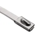 HellermannTyton 111-93088 Nerūdijančio plieno kabelio rai&scaron;tis su PA11 danga, 201 mm ilgio, 4,6 mm pločio, 0,3 mm storio, 50 mm ry&scaron;ulio skersmuo, metalinis/sidabrinis, pakuotė po 100 vnt.