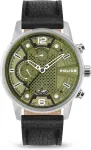 POLICE vyrų laikrodis PEWJF2203305 48 mm chronografas juodas ciferblatas odinė apyrankė