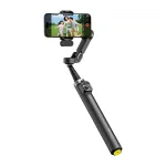 AOCHUAN Smart V3 Smartphone Gimbal su AI sekimu, užpildymo &scaron;viesa, nuotoliniu valdymu, trikoju ir selfie lazda, juoda