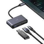 USAMS 5-in-1 USB-C Hub USB 2.0/USB 3.0/USB-C/TF/SD Dark Grey SJ628HUB01 (US-SJ628)