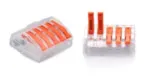TRYTYT PC-235 Push-in Wire Connector 5-Way 0.2-4.0mm&sup2; 30-Pack Transparent Orange