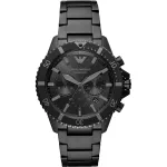 ARMANI Vyrų AR11363 Chronografo Nerūdijančio Plieno Laikrodis 43mm Juodas Ciferblatas