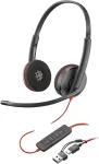 HP Poly Blackwire 3220 Stereo USB-C laidinis ausinių komplektas su USB-C/A adapteriu, juodos spalvos