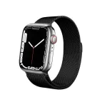 Crong Milano Steel &ndash; nerūdijančio plieno juostelė, skirta Apple Watch 44/45/46/49 mm (juoda)