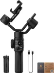 Zhiyun Smooth 5S AI i&scaron;maniojo telefono gimbalas su magnetiniu papildomu ap&scaron;vietimu, 3 a&scaron;ių stabilizatoriumi, 300g keliamoji galia, juodas