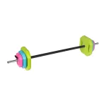 REBEL RBA-2336 20 kg &scaron;tangos rinkinys su bituminėmis lėk&scaron;tėmis, 140 cm strypas, srieginiai fiksatoriai, juodas