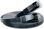 Wirewin SLIM S6 015 SW &ndash; Cat.6 SLIM tinklo kabelis, STP(PIMF), 0,15 m, juodas (PKW-STP-SLIM-KAT6 0.15 SW)