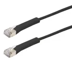 Exertis Connect RJ45 komutacinis kabelis, Cat. 6A, F/FTP, kampuotas, be halogenų, juodas, 2,0 m (854014)