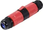 Sygonix SY-6748350 3 polių vandeniui atsparus kabelių jungtis su ki&scaron;tukiniais gnybtais, IP68, 450 V, 24 A, juoda