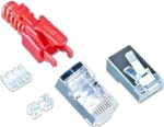 Wirewin MOD SL KAT6A STP 10 RT RJ-45 jungtis, Cat.6A, STP, be įrankių, raudona, 10 vnt.
