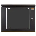 IT-BUDGET TAUNUS 19 inch tinklo spintelė, 12U, 600 mm gylis, stiklinės durelės, užrakinama, juoda