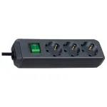Prailginimo laidas Brennenstuhl Eco-Line 5m 3 AC lizdai Juodas