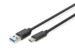 DIGITUS USB Type-C jungiamasis laidas, C tipo į A, vyri&scaron;kas/vyri&scaron;kas, 1 m, Super Speed, juodas