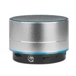 Manhattan Metallic Bluetooth garsiakalbis, atsparus vandens purslams, diapazonas 10 m, microSD kortelių skaitytuvas, Aux 3,5 mm jungtis, USB-A įkrovimo laidas (5 V įkrovimas), sidabrinis, trejų metų garantija