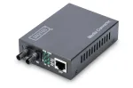 DIGITUS Media Converter, daugiamodis 10/100Base-TX į 100Base-FX, su maitinimo bloku, ST jungtis, iki 2 km