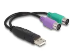 DeLOCK USB į PS/2 adapteris 0,17 m 2x 6 kontaktų Mini-DIN USB A