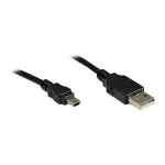 USB 2.0 laidas A ki&scaron;tukas &ndash; Mini-B 5 kontaktų, juodas, 3 m, Good Connections&reg; (3310-AM3)