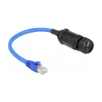 DELOCK Cat6 SF/UTP (S-FTP) tinklo kabelis 0,25 m &mdash; RJ-45 į RJ-45, juoda/mėlyna