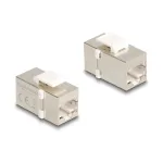 Delock 90637 Keystone modulis RJ45 lizdas&ndash;RJ45 lizdas, Cat.6 FTP, sidabrinis/baltas