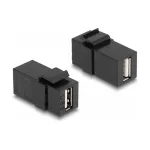 DeLOCK Keystone modulis USB 2.0 A lizdas &ndash; USB 2.0 A lizdas juodas