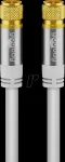 Goobay SAT antenos kabelis (135 dB tipas), 4x ekranuotas, 1 m, baltas &ndash; auksuotas, F ki&scaron;tukas > F ki&scaron;tukas (70598)