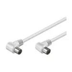 Wentronic Goobay anteninis kampinis jungiamasis kabelis, baltas, 5 m - IEC/Coax ki&scaron;tukas 90&deg; IEC/Koax lizdas 90&deg; (11522)