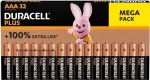 &Scaron;arminės AAA baterijos Duracell Plus 32 vnt. (modelis 00216914) Ilgalaikė galia