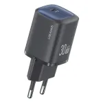 usams 30W GaN USB-C greitasis įkroviklis USA001446 &ndash; 30W USB-C PD sieninis ne&scaron;iojamas įkroviklis, juodas