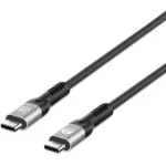 Manhattan Fast USB-C į USB-C laidas (240W), 1 m, 240W ne&scaron;iojamojo kompiuterio įkrovimas + didelės spartos duomenys ir vaizdas, veikia su VISOMIS ne&scaron;iojamaisiais kompiuteriais (reikalingas papildomas USB-C 240W sieninis įkroviklis), 40 Gbps itin greit ...