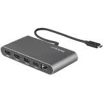 StarTech.com Dviejų monitorių Thunderbolt mini dokas, 4K 60Hz HDMI, tvarkyklių nereikalaujantis centras, Gigabit Ethernet, 1x USB 5Gbps ir 1x USB 2.0, 28 cm kabelis