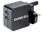 Duracell 2x2.4A USB telefonų/plan&scaron;ečių įkroviklis, vidaus, AC, 5 V, juodas