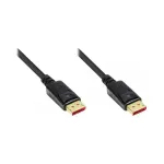 Jungiamasis kabelis DisplayPort 1.4, 8K / UHD-2 @60Hz, paauksuoti kontaktai, CU, juodas, 0,5 m, Good Connections&reg; (4814-005S)