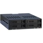 Inter-Tech X-3531 HDD/SSD i&scaron;imamas blokas keturiems 2,5 colio SATA diskams į vieną 5,25 colio skyrių, 6 Gbit/s, Hot Swap, 30 mm ventiliatorius, juodas
