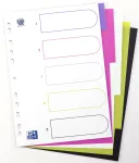 Oxford myColour aplankų skirtukai A4 pilno formato tu&scaron;ti 5 dalių įvairių spalvų