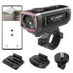 AKEEYO AKY-710S 4K motociklo vaizdo registratorius su dviem kameromis, GPS, Wi-Fi, IP67 &ndash; juodas