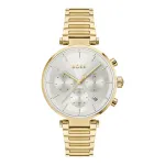 BOSS moteri&scaron;kas laikrodis 1502775 &ndash; kvarcinis analoginis, 36 mm, nerūdijančio plieno tinklelio apyrankė, sidabrinis