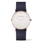 Paul Hewitt Sailor Line Unisex Quartz Watch 39mm Rose Gold Stainless Steel Case White Dial Grey Leather Strap PH-SA-RSTW17S