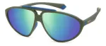 POLAROID PLD2151/S Unisex akiniai su Havana rėmeliu ir žaliais poliarizuotais lę&scaron;iais 62 mm