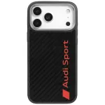 Audi R8 Carbon Fiber MagSafe Case, skirta Apple iPhone 17 Pro Max, juoda