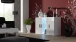 Cama Komoda 120 cm SOHO S7 baltas/baltas blizgus