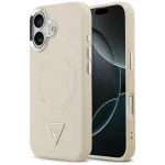 GUESS Triangle Logo MagSafe dėklas, skirtas iPhone 17 &ndash; smėlio spalvos