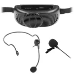 REBEL ne&scaron;iojama karaoke mikrofono sistema su Bluetooth 5.0, 5W garsiakalbiu, balso keitikliu ir LED &scaron;viesos efektais | LEC-MIK0041