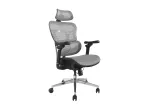 Equip Ergonominė Premium biuro kėdė su galvos atrama ir porankiais, pilka