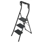 HAILO K77 ComfortLine sulankstoma laiptelė, 3 pakopos, aliuminis, apsauginė rankena, juoda, 150 kg