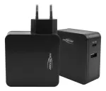 ANSMANN 247PD - Maitinimo &scaron;altinis - 45 W - 4700 mA - PD, QC 3.0 - 2 i&scaron;ėjimo prievadai (USB, USB-C) - Juoda (1001-0095)